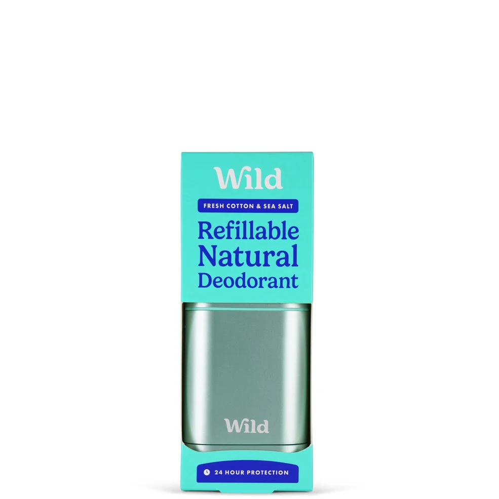 Wild Fresh Cotton and Sea Salt Deodorant in Aqua Case 40g Immagine 1