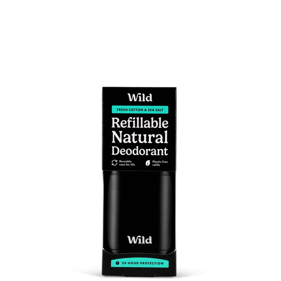 Wild Men's Fresh Cotton and Sea Salt Deodorant in Black Case 40g Immagine 1