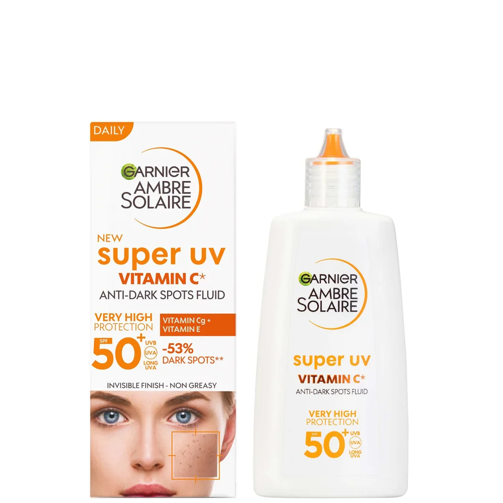 Garnier Ambre Solaire Super UV Fluido Viso alla Vitamina C Quotidiano SPF 50+ 40 ml Immagine 1