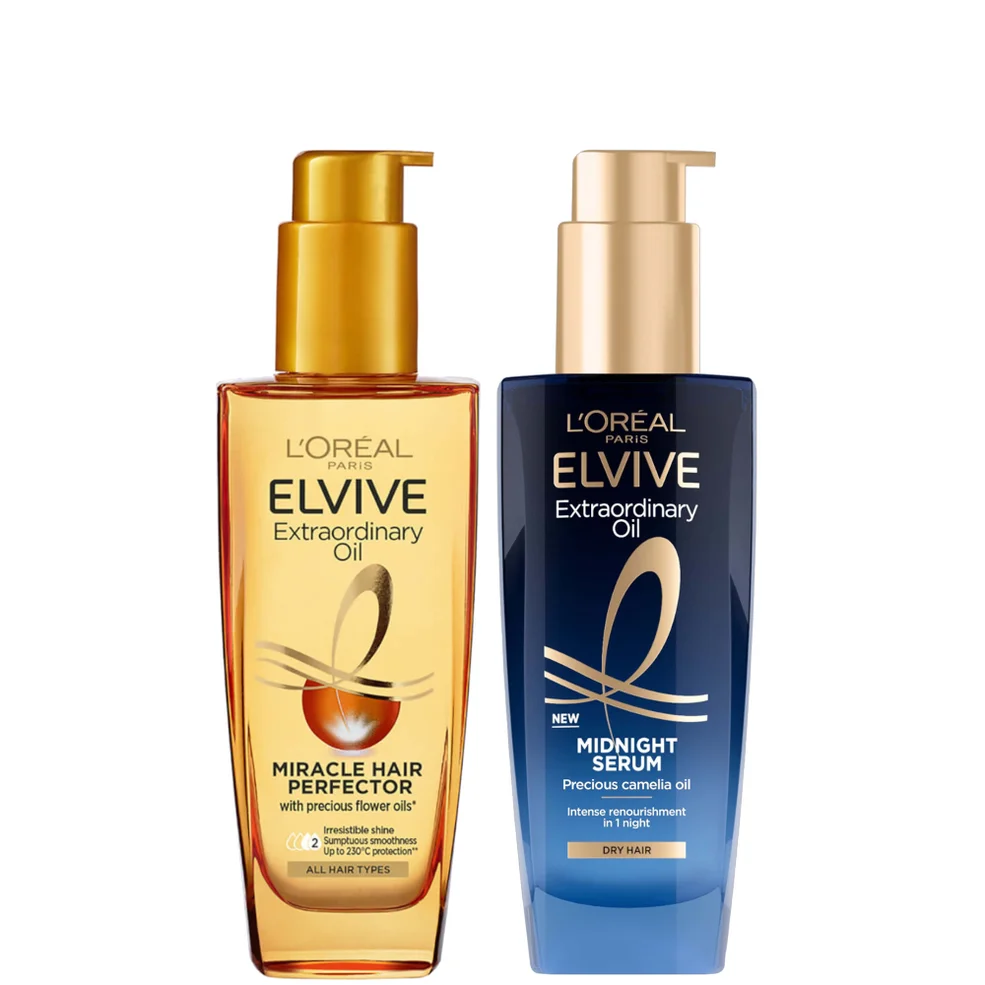 L'Oréal Paris Elvive Extraordinary Oil Nourished Hair Treatment Day and Night Routine Set for Dry Hair Immagine 1