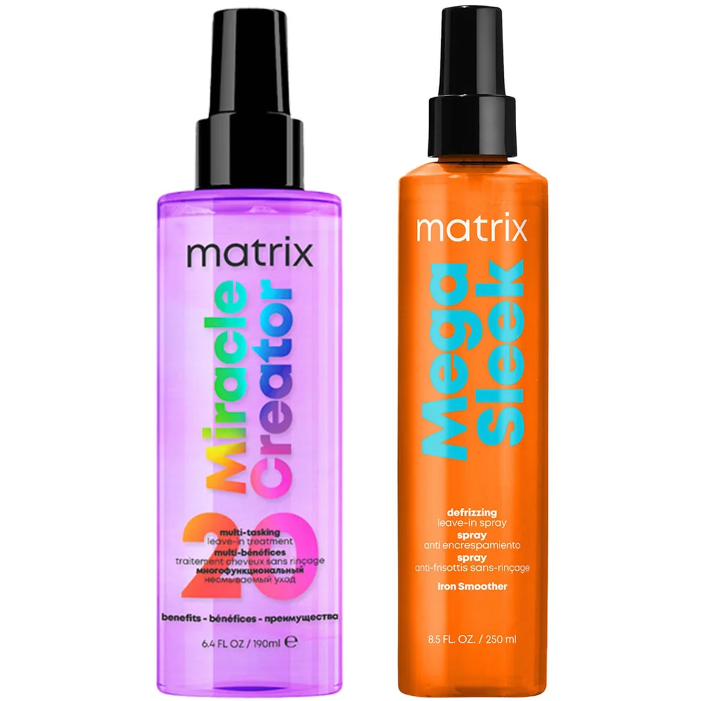 Matrix Mega Sleek Iron Smoother For Anti-Frizz and Humidity Protection + Miracle Creator 20 Benefits Hair Treatment Spray Bundle Immagine 1