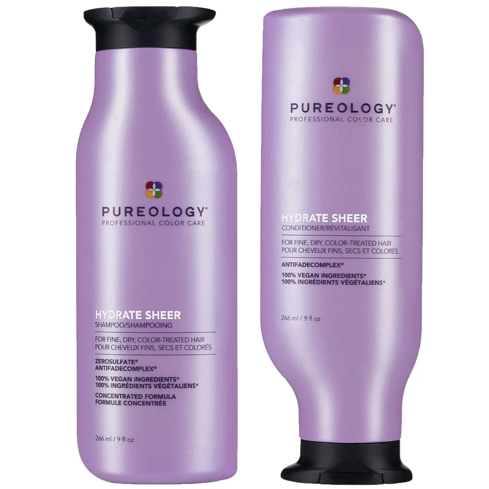 Pureology Hydrate Sheer Shampoo and Conditioner Bundle for Fine, Dry Hair, Sulphate Free for a Gentle Cleanse Immagine 1