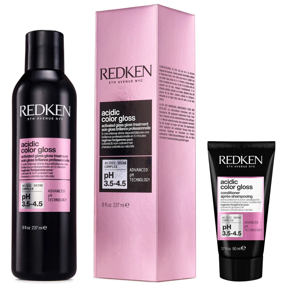 Redken Acidic Color Gloss Activated Glass Gloss Treatment 237ml and Conditioner Mini 50ml, Glass-Like Shine Immagine 1