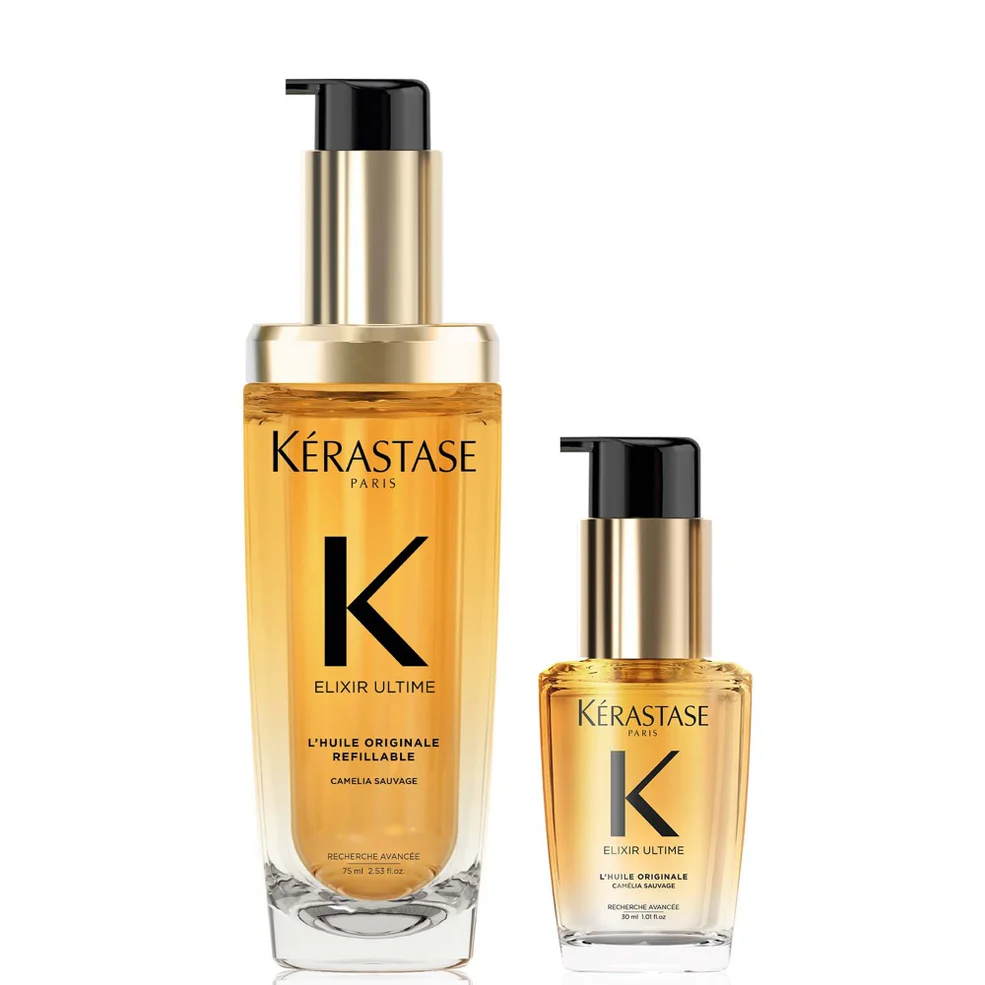 Kérastase Elixir Ultime L'Huile Originale Hair Oil 75ml and Elixir Ultime Hair Oil 30ml Travel Size Duo for All Hair Types Immagine 1