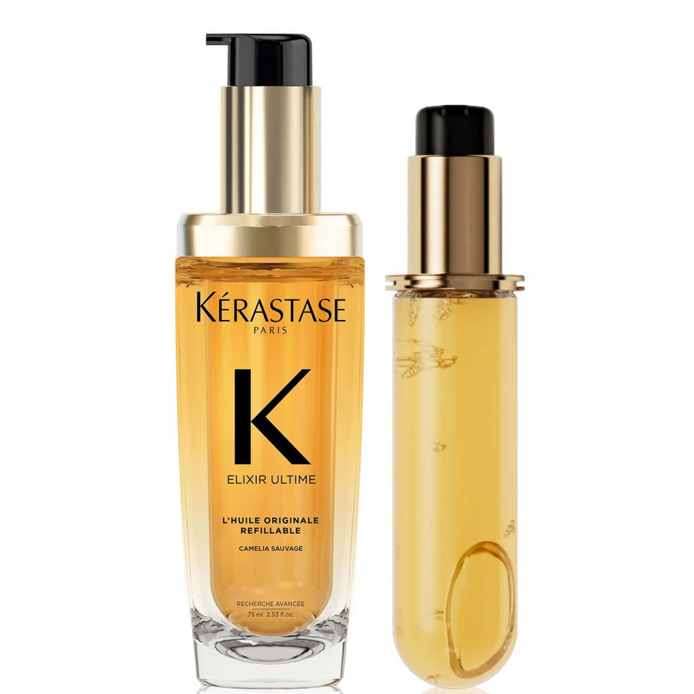 Kérastase Elixir Ultime L'Huile Originale Hair Oil 75ml for All Hair Types with 75ml Refill Bundle Immagine 1