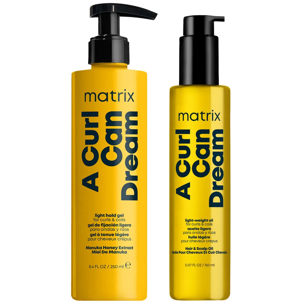 Matrix A Curl Can Dream Defining Light Hold Hair Gel 250ml and Moisturising Hair Oil 150ml Bundle for Curls and Coils Immagine 1