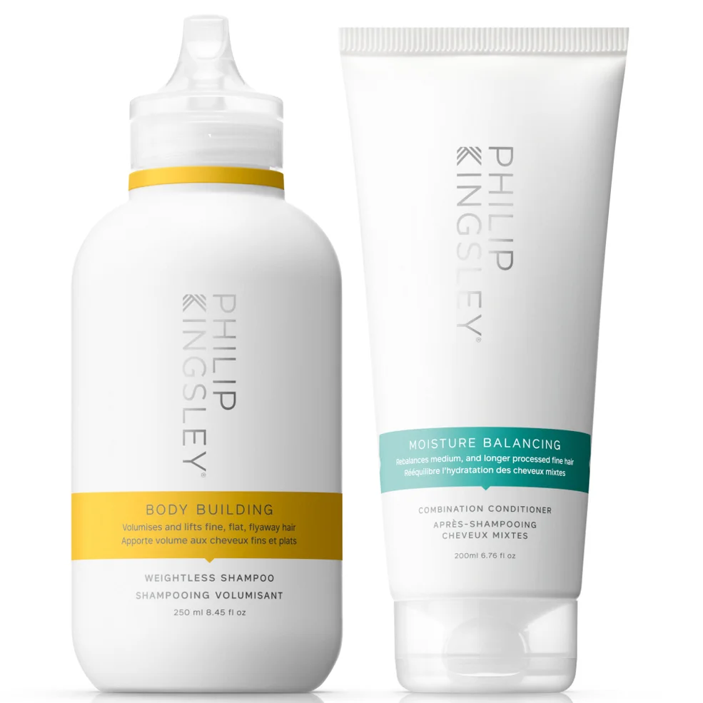 Philip Kingsley Body Building Shampoo 250ml and Moisture Balancing Conditioner 200ml Duo Immagine 1
