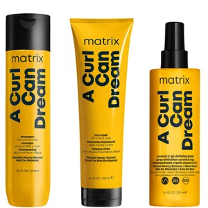 Matrix A Curl Can Dream Shampoo Hair Mask and Scrunch 'N' Go Defining Spray for Wavy and Curly Hair - undefined undefined