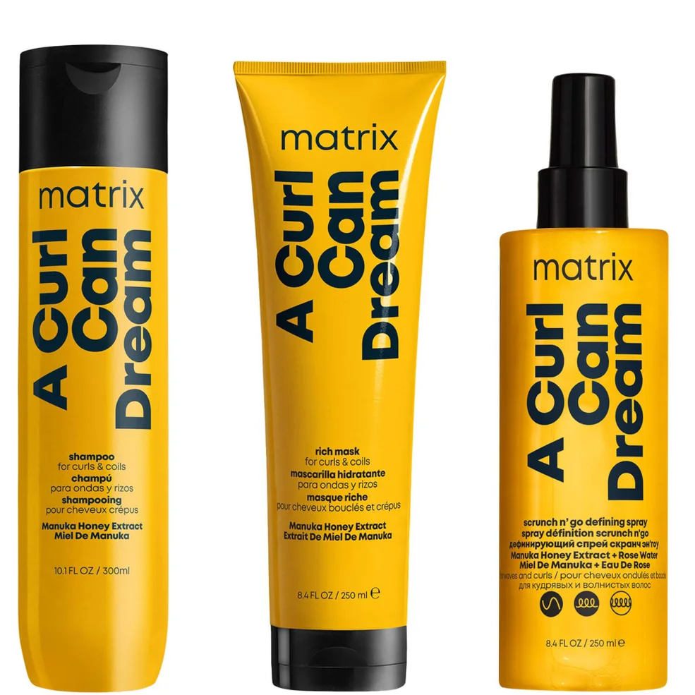 Matrix A Curl Can Dream Shampoo Hair Mask and Scrunch 'N' Go Defining Spray for Wavy and Curly Hair Immagine 1