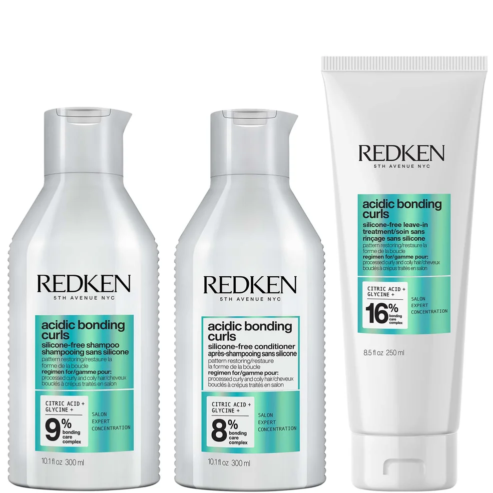 Redken Acidic Bonding Curls Silicone-Free Shampoo Conditioner and Leave-In Routine for Damaged Curls and Coils Immagine 1