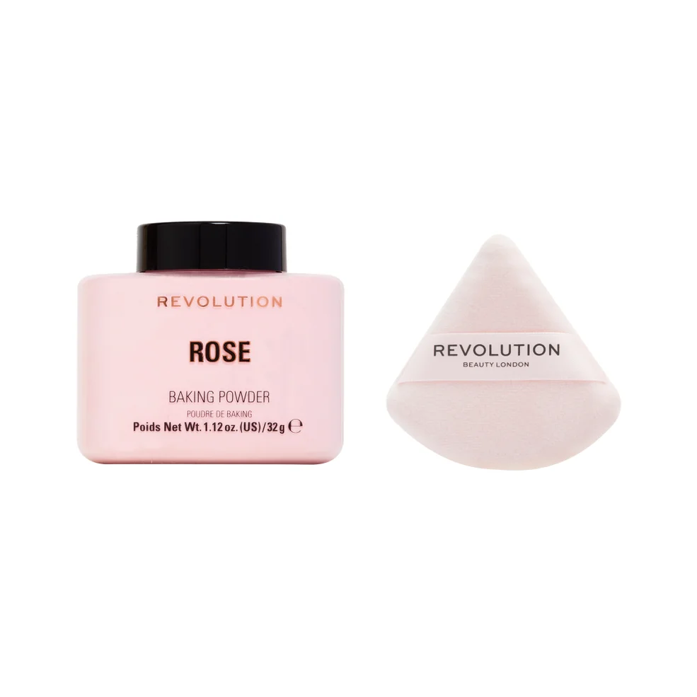 Makeup Revolution Baking Powder and Powder Puff Duo - Rose Immagine 1