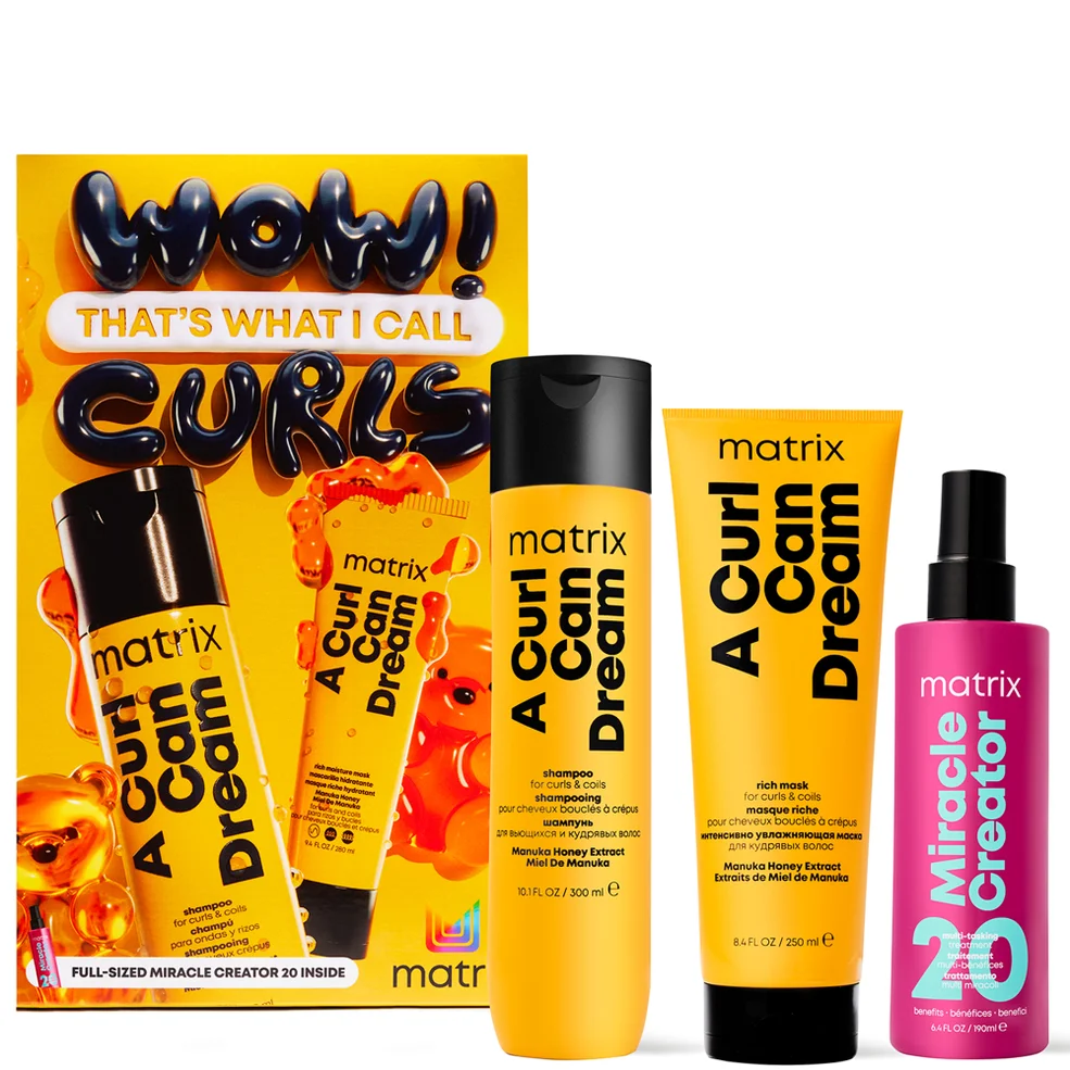 Matrix A Curl Can Dream Shampoo, Hair Mask and Miracle Creator Haircare Gift Set for Moisturising and Defining Curls/Coils Immagine 1