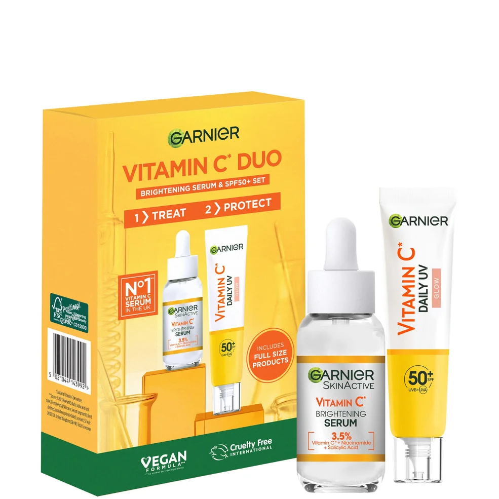 Garnier Vitamin C Brightening Serum & Glow UV Fluid SPF 50+ Face Duo Set Immagine 1