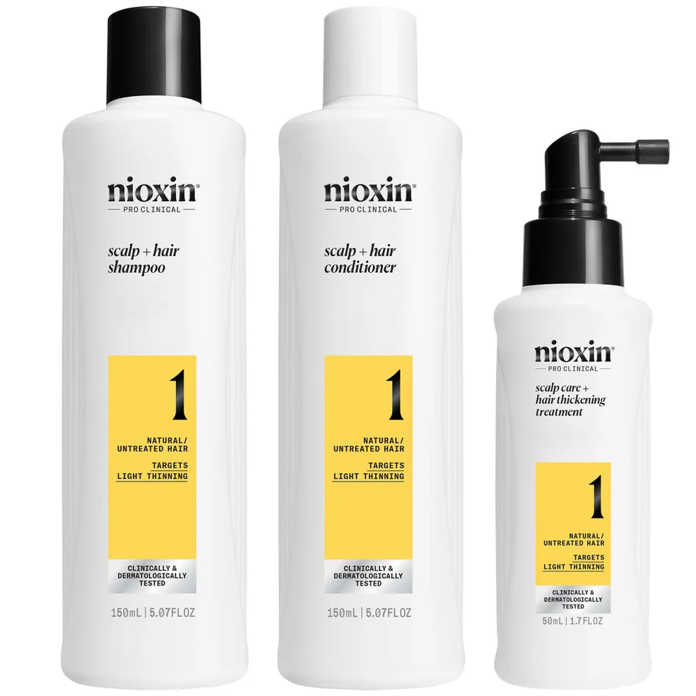 NIOXIN Scalp and Hair Thickening System 1 for Natural Hair with Light Thinning Trial Kit Immagine 1
