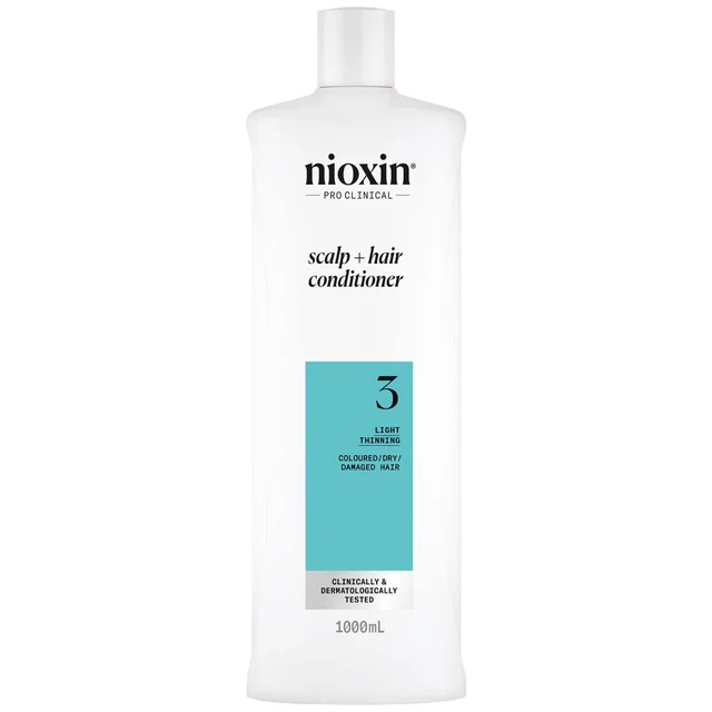 NIOXIN Scalp and Hair Thickening System 3 Conditioner for Coloured Dry and Damaged Hair with Light Thinning 1L