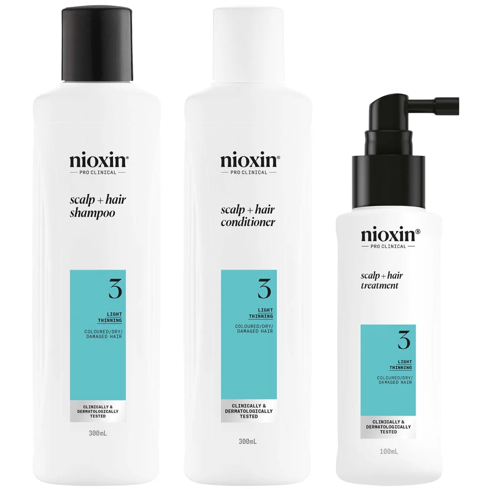NIOXIN Scalp and Hair Thickening System 3 for Coloured Dry and Damaged Hair with Light Thinning Loyalty Kit Immagine 1