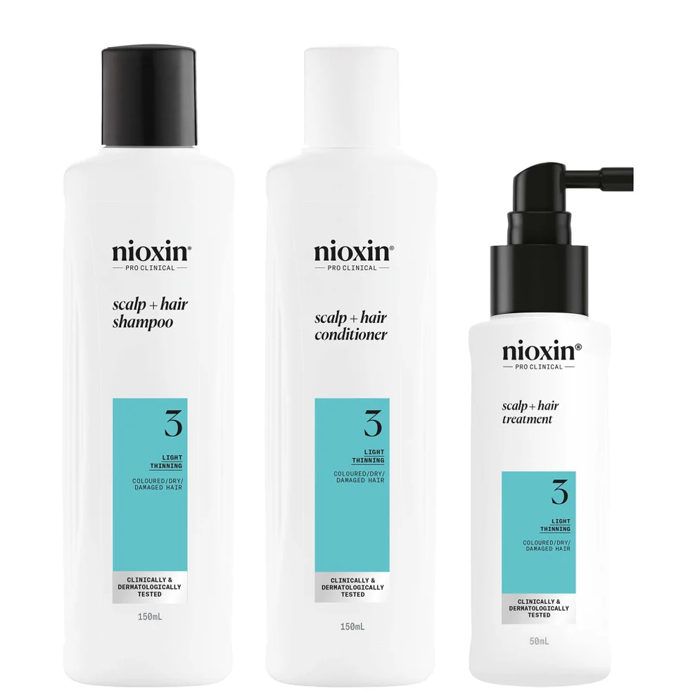 NIOXIN Scalp and Hair Thickening System 3 for Coloured Dry and Damaged Hair with Light Thinning Trial Kit Immagine 1