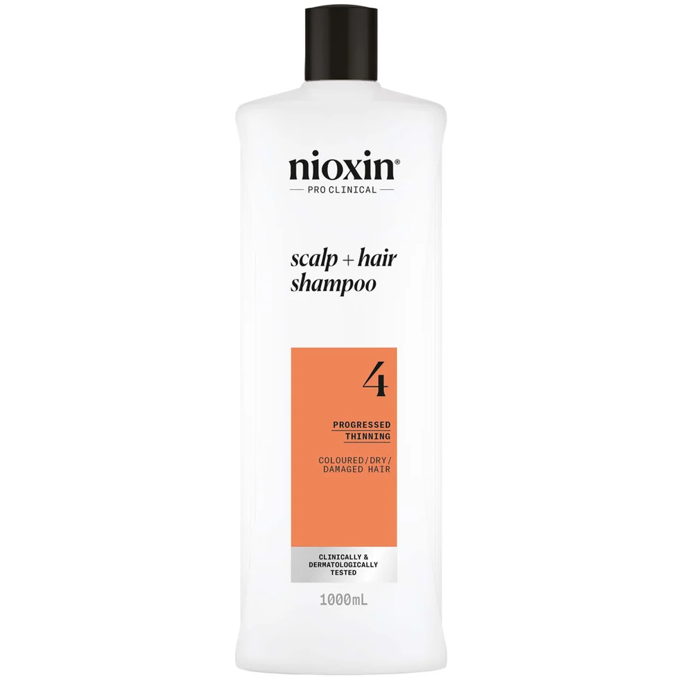 NIOXIN Scalp and Hair Thickening System 4 Shampoo for Coloured Dry and Damaged Hair with Progressed Thinning 1L Immagine 1