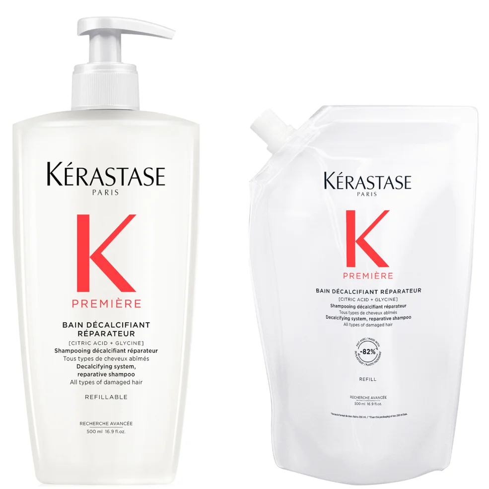 Kérastase Première Refillable Shampoo and Refill Pouch Duo for Damaged Hair with Pure Citric Acid and Glycine 500ml Immagine 1