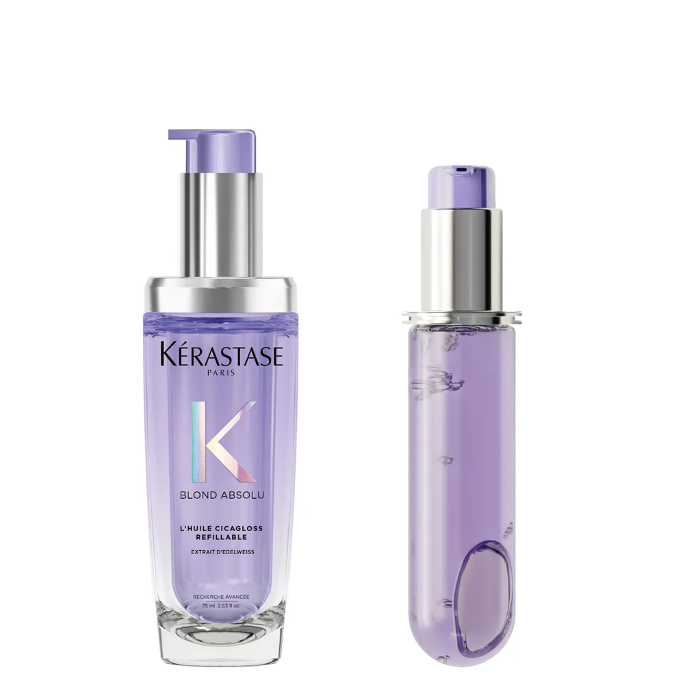 Kérastase Blond Absolu L’Huile Cicagloss Refillable Hair Oil 75ml and Refill Capsule Duo for Blonde or Lightened Hair Immagine 1