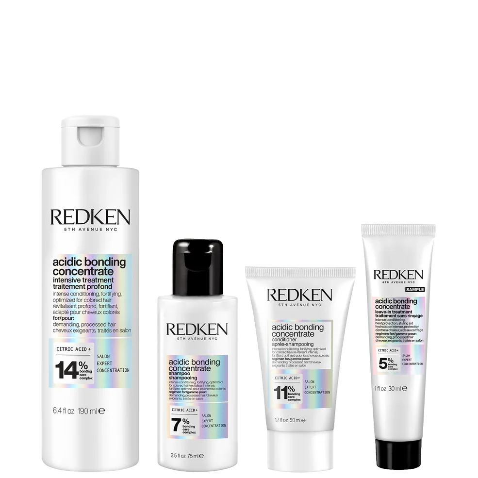 Redken Acidic Bonding Concentrate Pre-Treatment 150ml, Mini Shampoo 75ml, Mini Conditioner 50ml Gift Set and Mini Leave-In 30ml Immagine 1