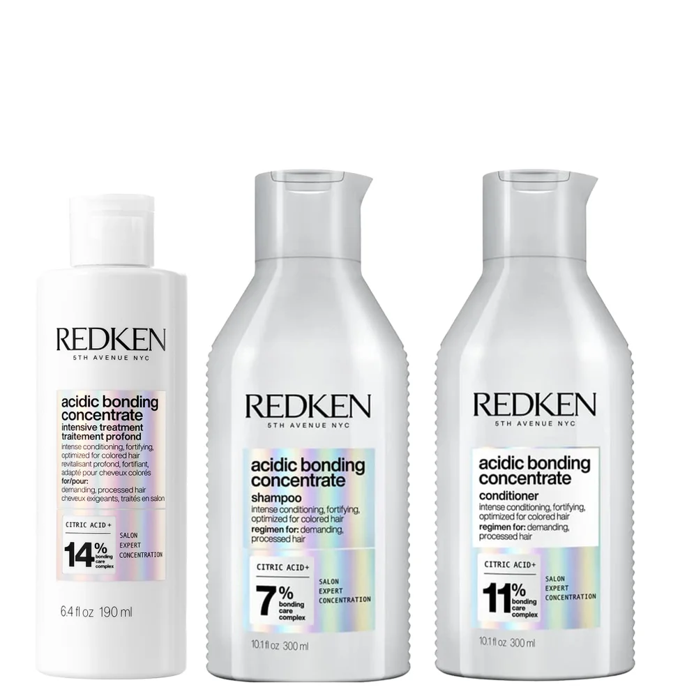 Redken Acidic Bonding Concentrate Pre-Treatment 190ml, Shampoo and Conditioner 300ml Bundle for Damaged Hair Bundle Immagine 1