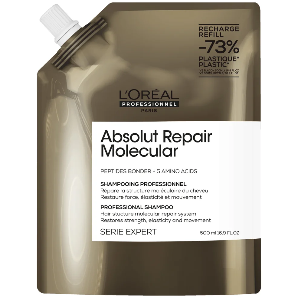 L'Oréal Professionnel Absolut Repair Molecular Shampoo Refill Pack 500ml for Damaged Hair Immagine 1
