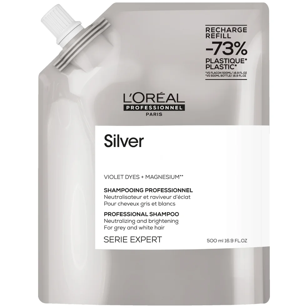 L'Oréal Professionnel Silver Shampoo Refill Pack 500ml for Grey and Silver Coloured Hair Immagine 1