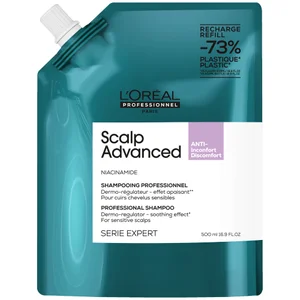 L'Oréal Professionnel Scalp Advanced Anti-Discomfort Shampoo Refill Pack 500ml for Itchy, Dry Scalp - Size 500ml Refill
