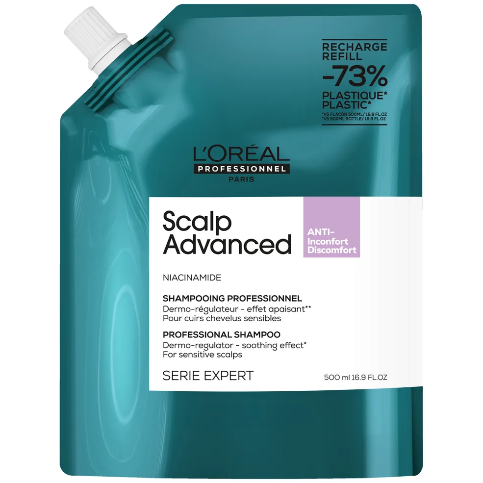 L'Oréal Professionnel Scalp Advanced Anti-Discomfort Shampoo Refill Pack 500ml for Itchy, Dry Scalp Immagine 1