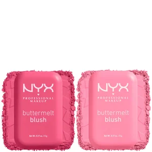 NYX Professional Makeup Buttermelt Powder Blush up to 12H Wear Blush Bundle (Various Shades) - Shade My Butta Half