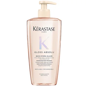 Kérastase Gloss Absolu Refillable Shampoo with Glycolic Acid, Hyaluronic Acid and Wild Rose in Oil 500ml - Size 500ml