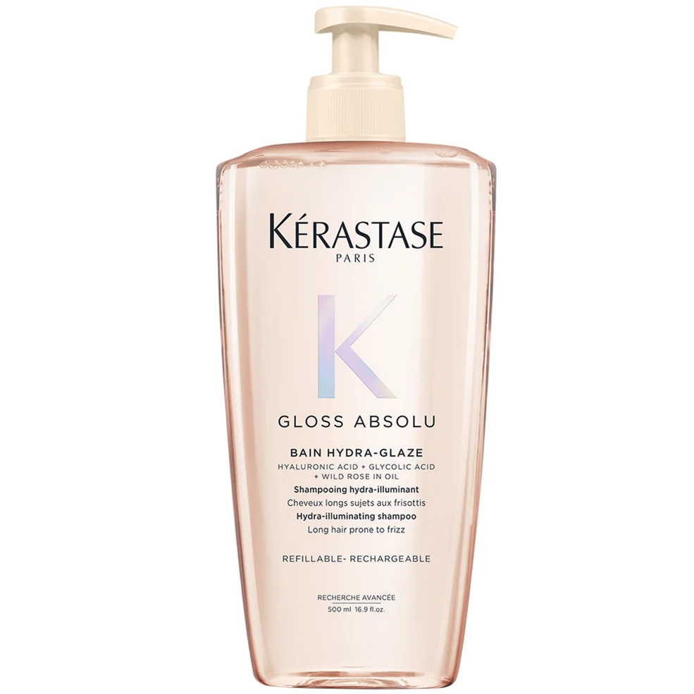 Kérastase Gloss Absolu Refillable Shampoo with Glycolic Acid, Hyaluronic Acid and Wild Rose in Oil 500ml Immagine 1