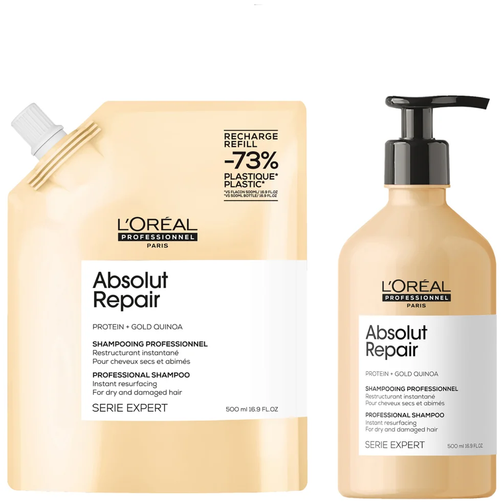 L’Oréal Professionnel Absolut Repair Shampoo 500ml and Refill Pack 500ml for dry & damaged hair Immagine 1