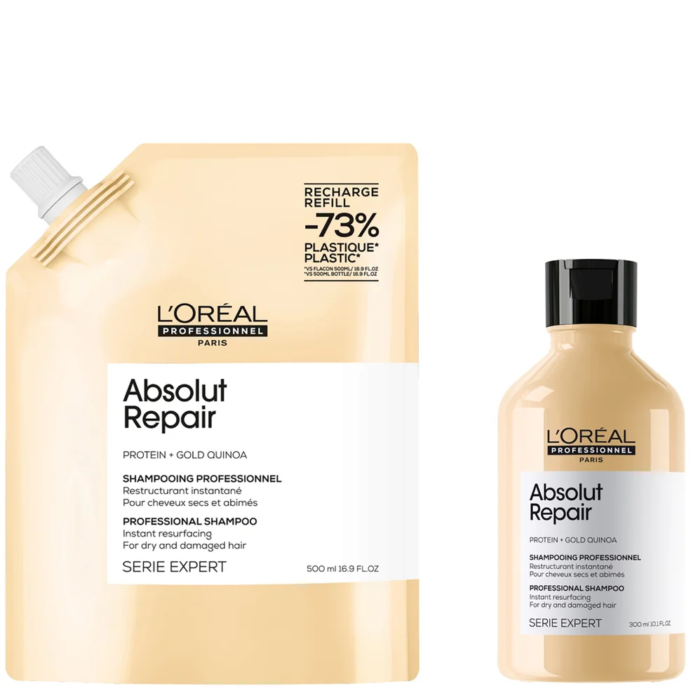 L’Oréal Professionnel Absolut Repair Shampoo 300ml and Refill Pack 500ml for dry & damaged hair Immagine 1