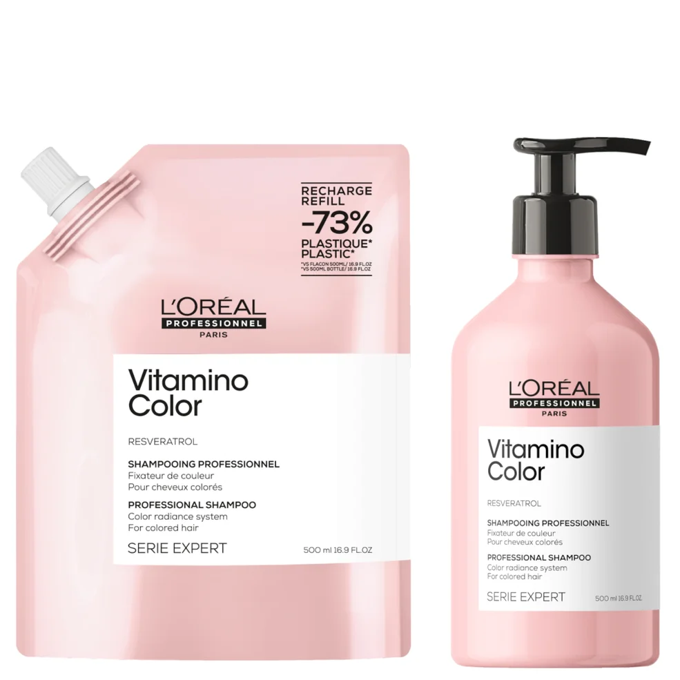 L’Oréal Professionnel Vitamino Color Shampoo 500ml and Refill Pack 500ml for coloured hair Immagine 1