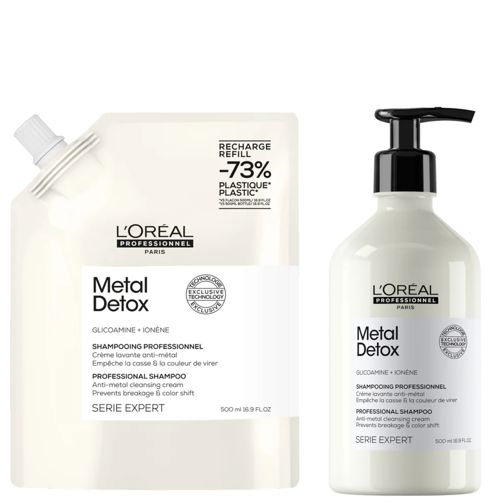 L’Oréal Professionnel Metal Detox Shampoo 500ml and Refill Pack 500ml for breakage & colour protection Immagine 1