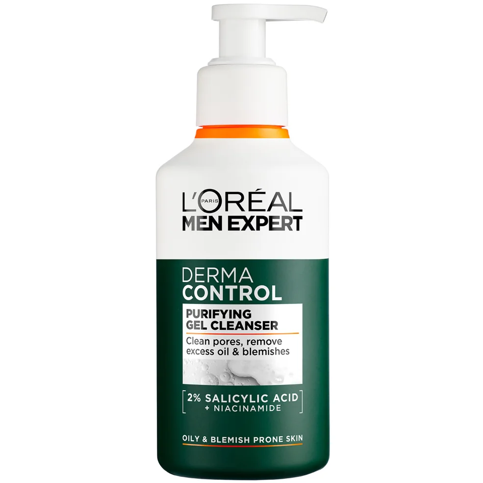 L'Oréal Men Expert Derma Control Purifying Cleansing Gel with 2% Salicylic acid + Niacinamide 260ml Immagine 1