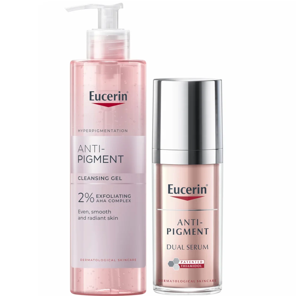 Eucerin Anti-Pigment Cleansing Gel 200ml & Dual Face Serum 30ml for Pigmentation and Dark Spots Bundle Immagine 1
