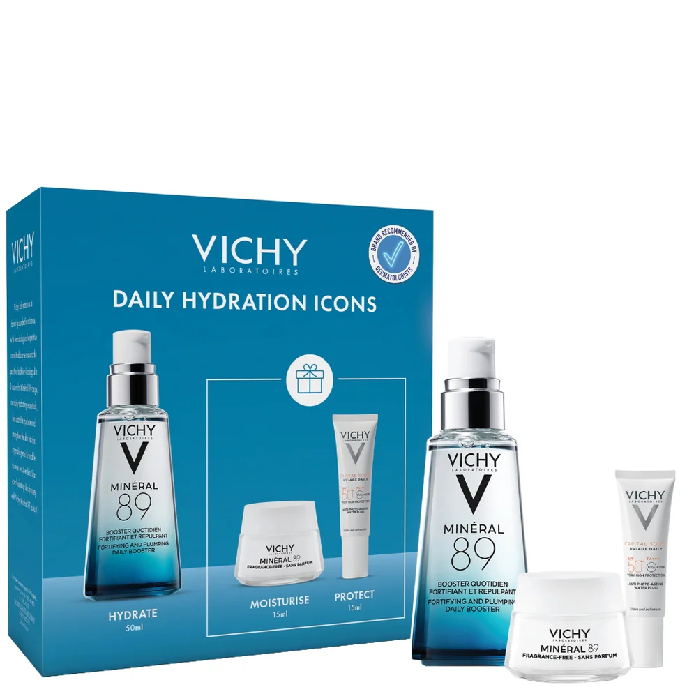 Vichy Mineral 89 Hyaluronic Acid Daily Hydration Kit: Serum, Moisturiser, and SPF50 Immagine 1