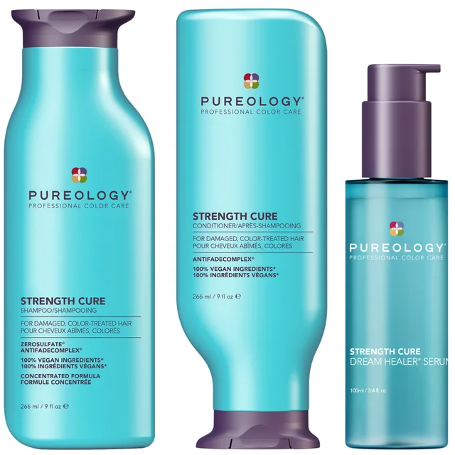 Pureology Strength Cure Shampoo & Conditioner 266ml With Strength Cure Serum 100ml