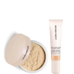 Laura Mercier Mini Translucent Loose Setting Powder Ultra Blur and Travel Size Tinted Moisturiser Dewy Duo (various shades) - Shade 2N Maple
