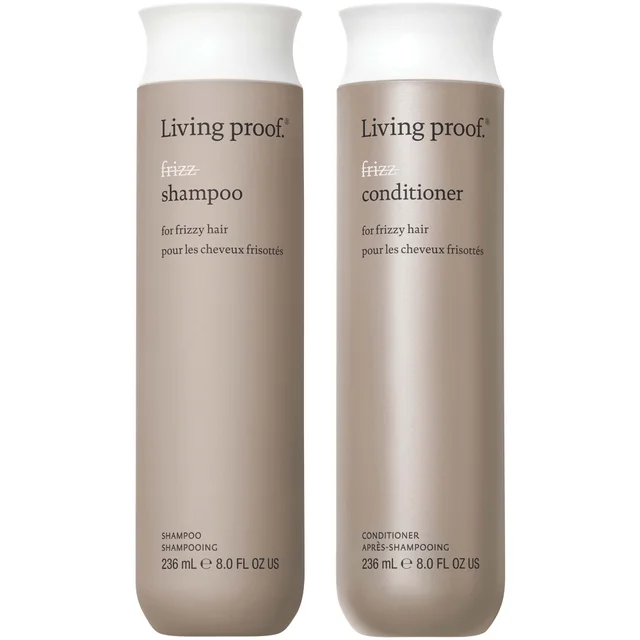 Living Proof No Frizz Shampoo and Conditioner Bundle for Frizz Control, Smoothness and Shine