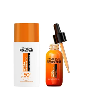L'Oréal Paris Men Expert Hydra Energetic Vitamin C Serum & SPF50+ Invisible Fluid Bundle - undefined undefined