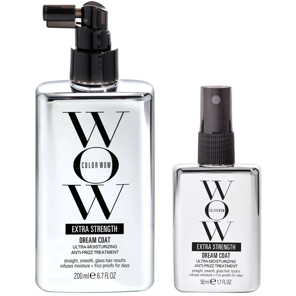 Color Wow Extra Strength Dream Coat Ultra Moisturizing Anti Frizz Treatment Home and Away Duo Immagine 1