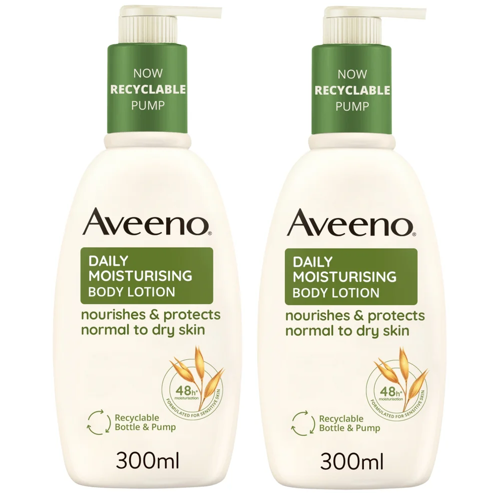 Aveeno Daily Moisturising Lotion Duo for Instant and Long Lasting Hydration 600ml Mega Bundle Immagine 1