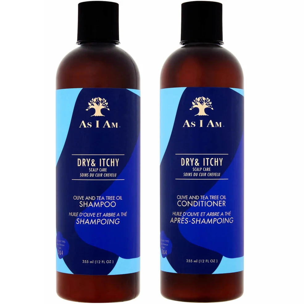 As I Am Dry & Itchy Scalp Care Olive and Tea Trea Oil Shampoo & Conditoner 355ml Immagine 1
