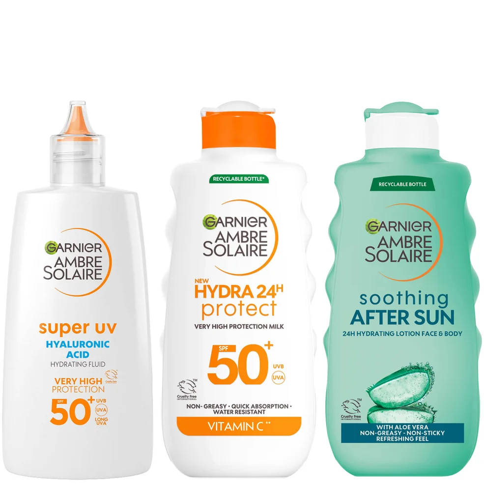 Garnier Ambre Solaire SPF50+ Suncream Face, Body & Aftersun Bundle Immagine 1