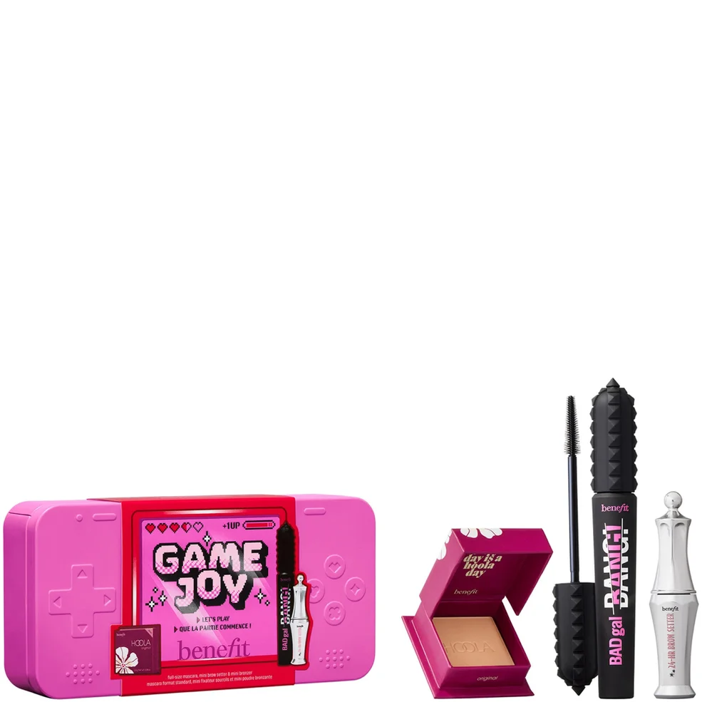 benefit GameJoy Mascara, Brow and Bronzer 3-piece Makeup Gift Set, with Limited Edition Keepsake Tin Immagine 1