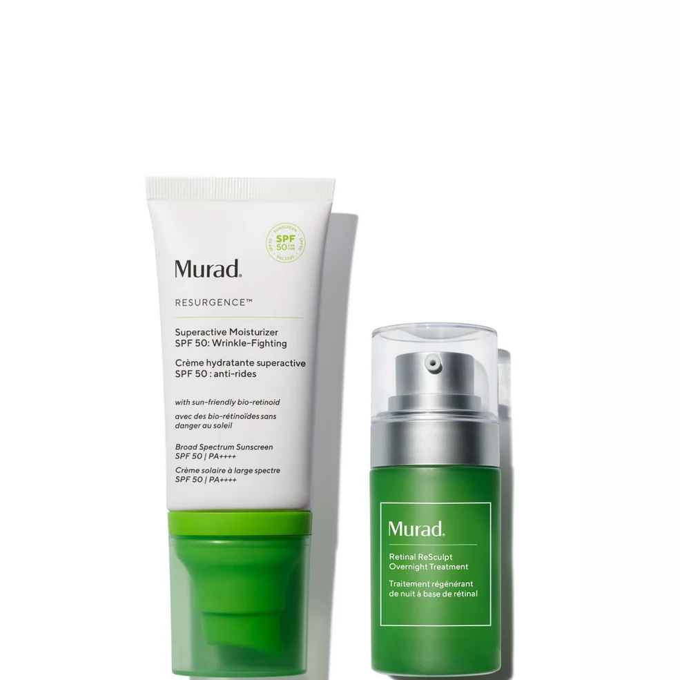 Murad Retinal ReSculpt Overnight Treatment 15ml & Murad Superactive Moisturiser SPF 50: Wrinkle Fighting 50ml Duo Immagine 1